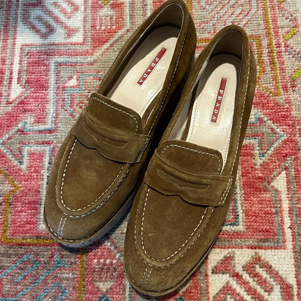 Prada suede loafers